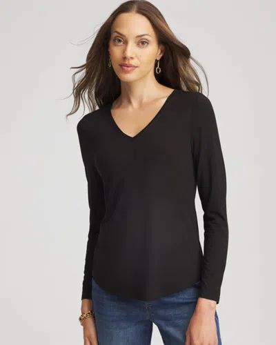 Chico's Touch Of Cool Layering Tee In Black