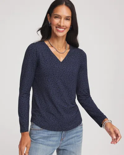 Chico's Touch Of Cool Layering Tee In Blue