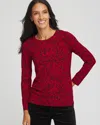 Chico's Touch Of Cool Layering Tee In Carmine Red In Red