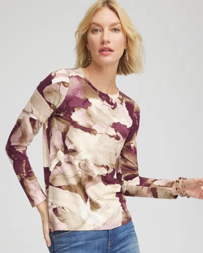 Chico's Touch Of Cool Layering Tee In Cream In Brown