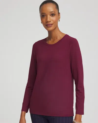 Chico's Touch Of Cool Layering Tee In Deep Chianti