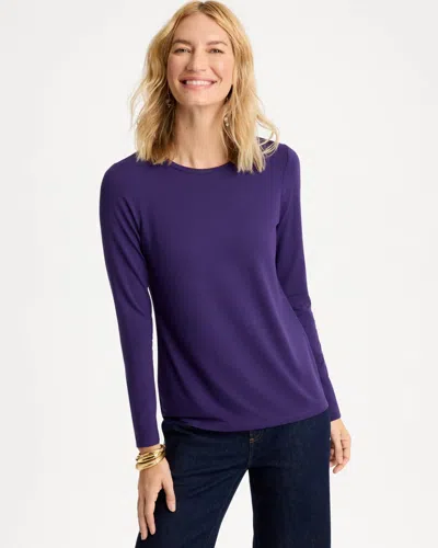 Chico's Touch Of Cool Layering Tee In Harvest Purple