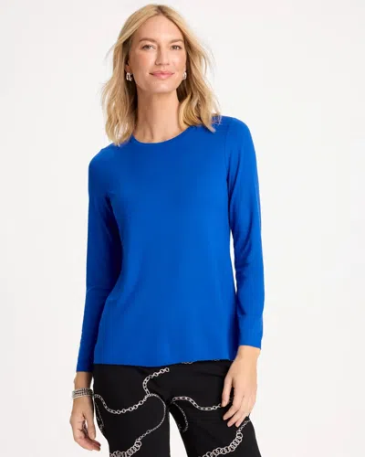Chico's Touch Of Cool Layering Tee In Planetary Blue