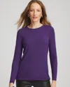 Chico's Touch Of Cool Layering Tee In Purple Elixir