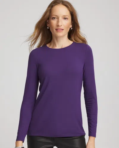 Chico's Touch Of Cool Layering Tee In Purple Elixir