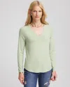 Chico's Touch Of Cool Layering Tee In Sage Meadow
