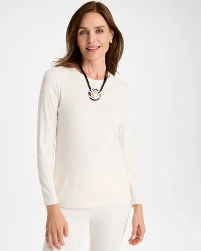 Chico's Touch Of Cool Layering Tee In Soft Ivory