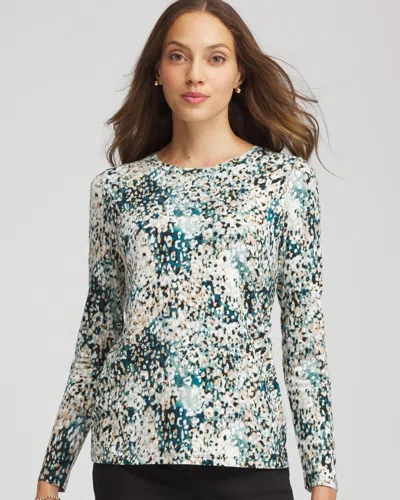Chico's Touch Of Cool Layering Tee In Teal Shadow In Multi