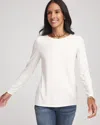 Chico's Touch Of Cool Layering Tee In White In Sand