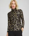 Chico's Touch Of Cool Mockneck Layering Tee In Black In Black