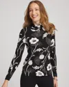 Chico's Touch Of Cool Mockneck Layering Tee In Black In Multi