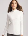 Chico's Touch Of Cool Mockneck Layering Tee In White In White