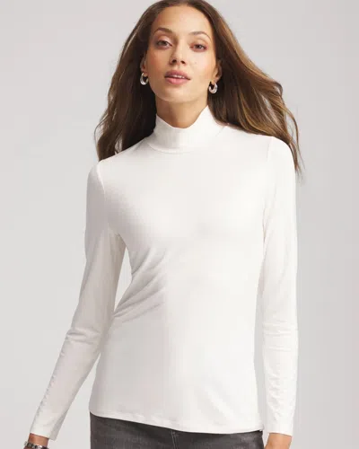Chico's Touch Of Cool Mockneck Layering Tee In White