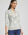 Chico's Touch Of Cool™ Paisley 3/4 Sleeve Tee In Frozen Lime Size 16/18 |  In Frozen Lime