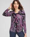 Chico's Touch Of Cool™ Paisley Cowl Neck Tee In Black Size 20/22 |  In Black