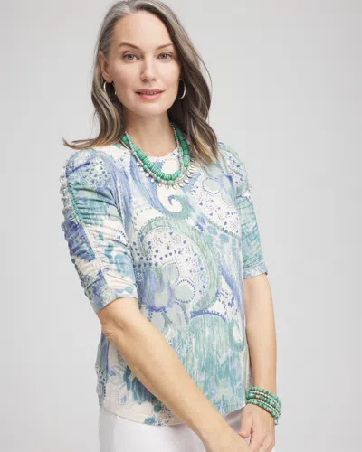 Chico's Touch Of Cool™ Ruched-sleeve Tee In Neutral Size 20/22 |  In Smokey Taupe