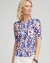 Chico's Touch Of Cool™ Ruched Sleeve Tee In Wild Truffle Size 12/14 |  In Wild Truffle