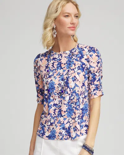 Chico's Touch Of Cool™ Ruched Sleeve Tee In Wild Truffle Size 12/14 |