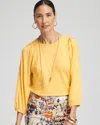 Chico's Touch Of Cool Seamed Tee In Semolina Size 16/18 |  In Semolina