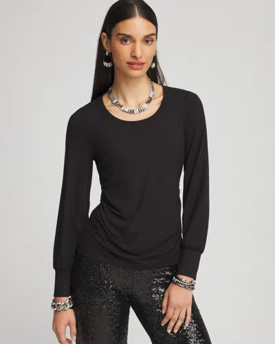 Chico's Touch Of Cool™ Shirred Layering Tee In Black Size 20/22 |