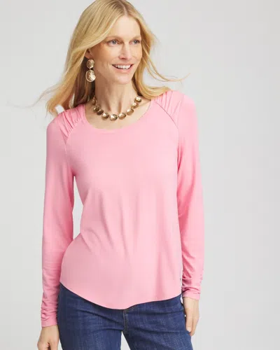 Chico's Touch Of Cool™ Shirred Shoulder Tee In Sunset Dunes Size 20/22 |