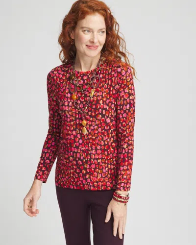 Chico's Touch Of Cool™ Spots Layering Tee In Purple Size 16/18 |  In Deep Raisin
