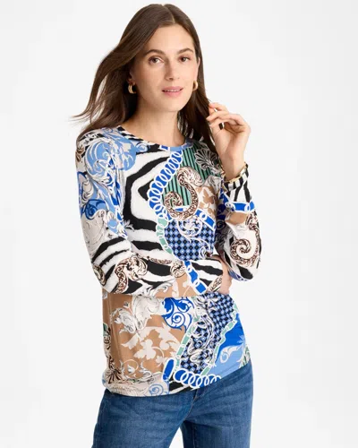 Chico's Touch Of Cool Status Layering Tee In Planetary Blue