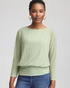 Chico's Touch Of Cool Textured Banded-hem Top In Sage Meadow