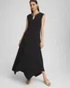 Chico's Trapunto Placket Midi Dress In Black Size 20/22 |  In Black