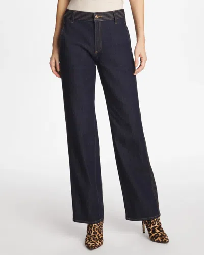 Chico's Trapunto Wide-leg High-rise Jeans In Cedar Rinse In Black