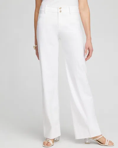 Chico's Trapunto Wide Leg Pants In White Size 0/2 |