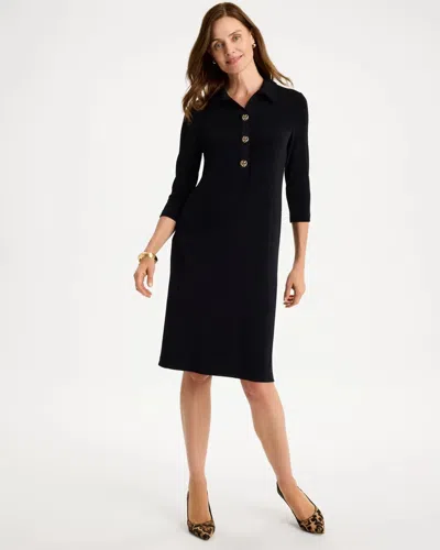 Chico's Travelers™ 3/4 Sleeve Dress In Black In Travelers Black
