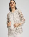 Chico's Travelers™ All-over Lace Jacket In Neutral Size Xxl |  Wrinkle-free Travel Clothing In Smokey Taupe