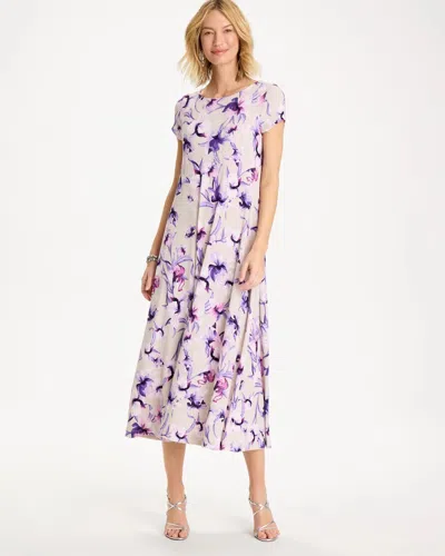 Chico's Travelers™ Amethyst Iris Maxi Dress In Rich Amethyst In Multi