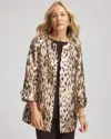 Chico's Travelers Animal-print Jacquard Jacket In Deep Taupe In Brown