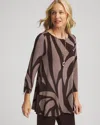 Chico's Travelers Animal Print Journey Top In Brown In Brown