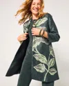 Chico's Travelers Artisinal Crushed Reversible Jacket In Darkest Spruce In Green