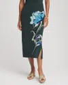 Chico's Travelers Artisinal Midi Skirt In Darkest Spruce In Green