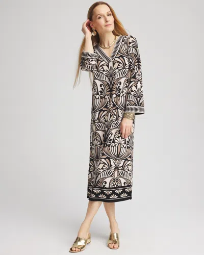 Chico's Travelers™ Bell-sleeved Midi Dress In Neutral Size 16/18 |  Wrinkle-free Travel Clothing In Smokey Taupe