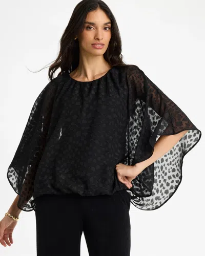 Chico's Travelers™ Bubble Hem Top In Black