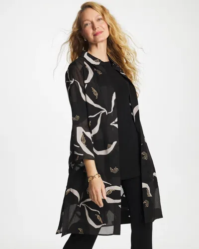 Chico's Travelers™ Burnout Peace Lily Topper In Black