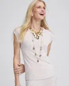 Chico's Travelers™ Cap-sleeve Top In Neutral Size 4/6 |  Wrinkle-free Travel Clothing In Smokey Taupe