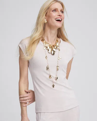 Chico's Travelers™ Cap-sleeve Top In Neutral Size 4/6 |  Wrinkle-free Travel Clothing In Smokey Taupe