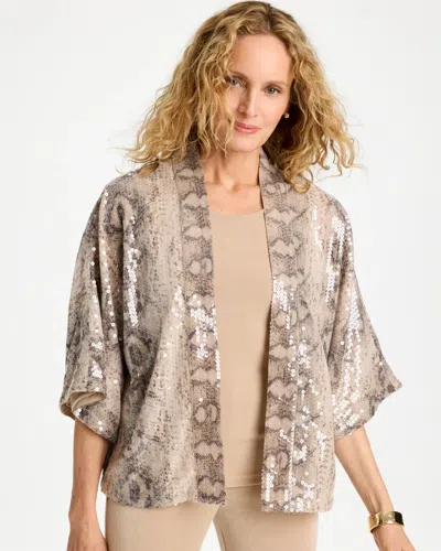 Chico's Travelers™ Chiffon Animal Print Kimono In New Sonora Sand