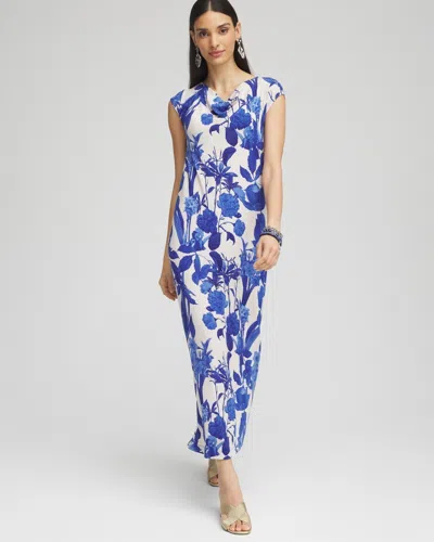 Chico's Travelers™ Cowl Neck Maxi Dress In Blue Size 16/18 |  Wrinkle-free Travel Clothing In Vibrant Blue