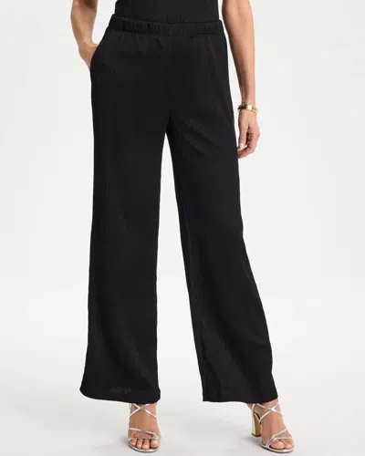 Chico's Travelers™ Crinkle Satin Textured Pants In Black