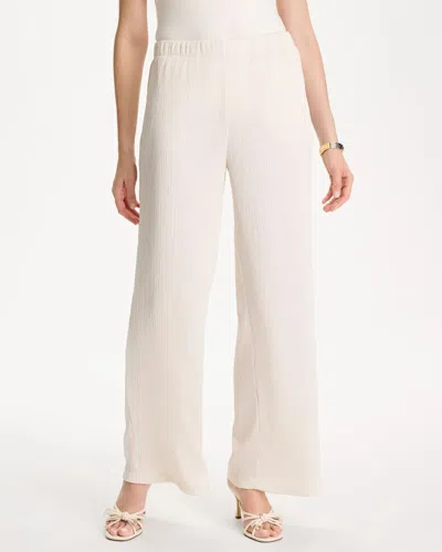 Chico's Travelers™ Crinkle Satin Textured Pants In White In Gray