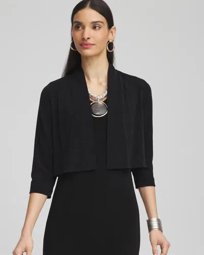 Chico's Travelers Cropped Cardigan Sweater In Black