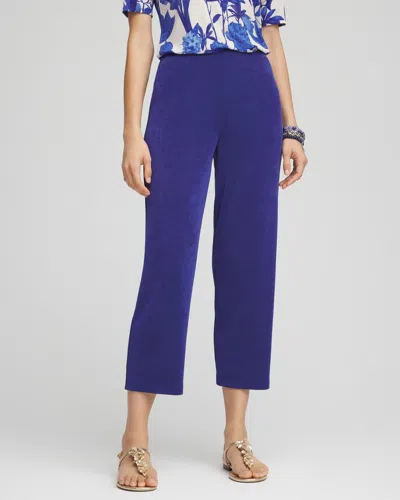 Chico's Travelers™ Cropped Pants In Blue Size 8/10 |  Wrinkle-free Travel Clothing In Blue Casa