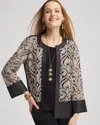 Chico's Travelers™ Crushed Lace Jacket In Black Size Xxl |  Wrinkle-free Travel Clothing In Travelers Black